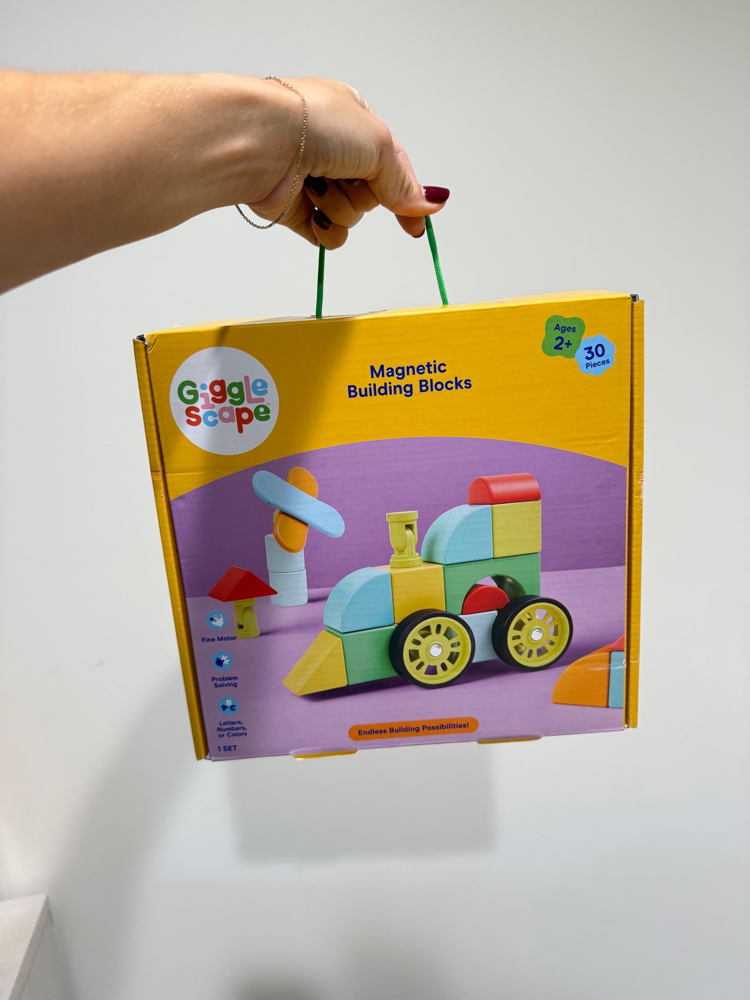 New Mag Building Blocks Set - 30pc - Gigglescape™ from Target It features two wheel-and-axel bases so they can create vehicles, plus four connector pieces that are designed to move at different angles. #target #toys 

#LTKKids #LTKBaby #LTKFamily