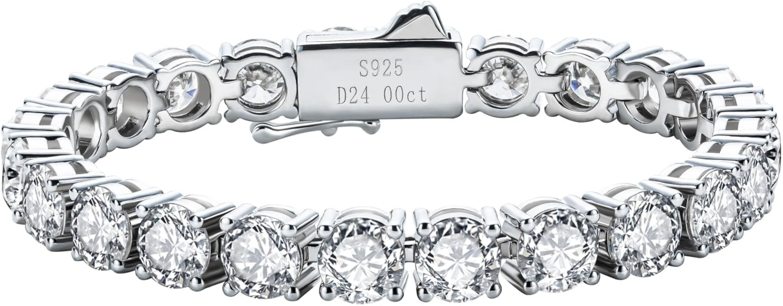 AnuClub Moissanite Tennis Bracelet 4.8-32cttw D Color VVS1 925 Sterling Silver 3/4/5/6.5MM Round ... | Amazon (US)