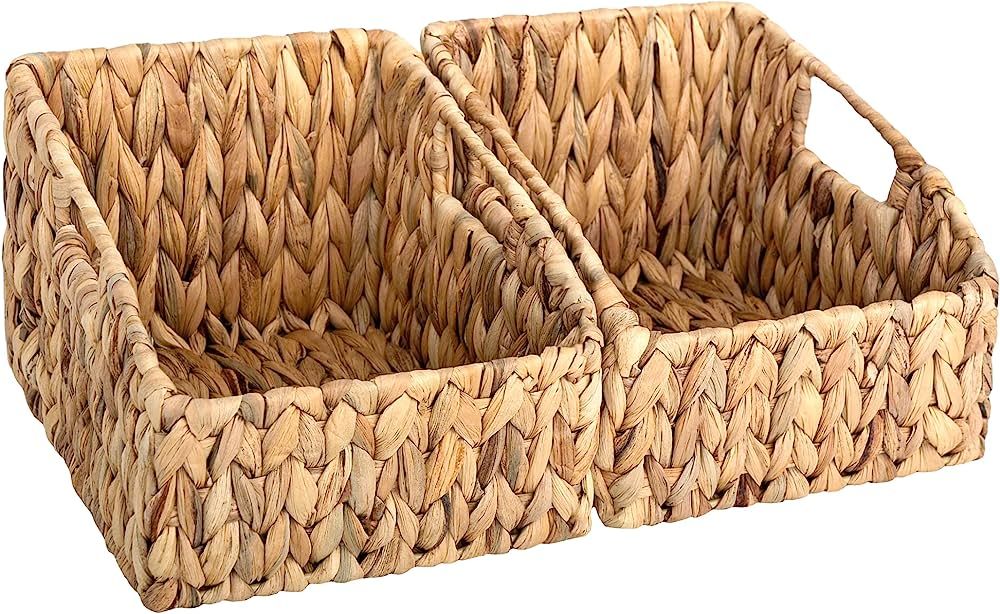 StorageWorks Wicker Baskets for Storage, Small Wicker Baskets with Built-in Handles, Handwoven Ra... | Amazon (US)