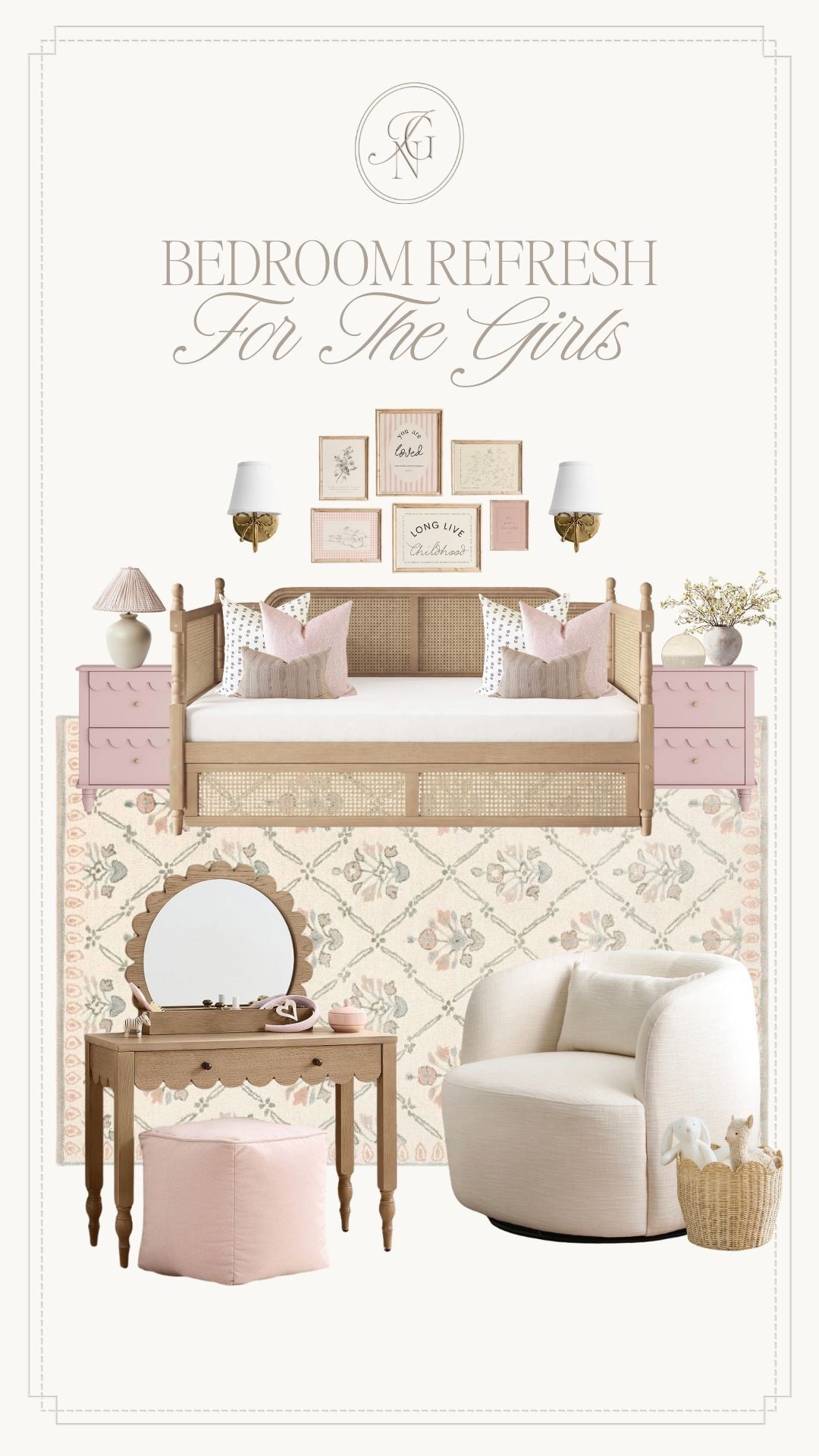The sweetest girls room inspo 💕

#girlsroom #girls #kids #bedroom #bedroominspo #nightstands #dresser #vanity

#LTKHome #LTKKids