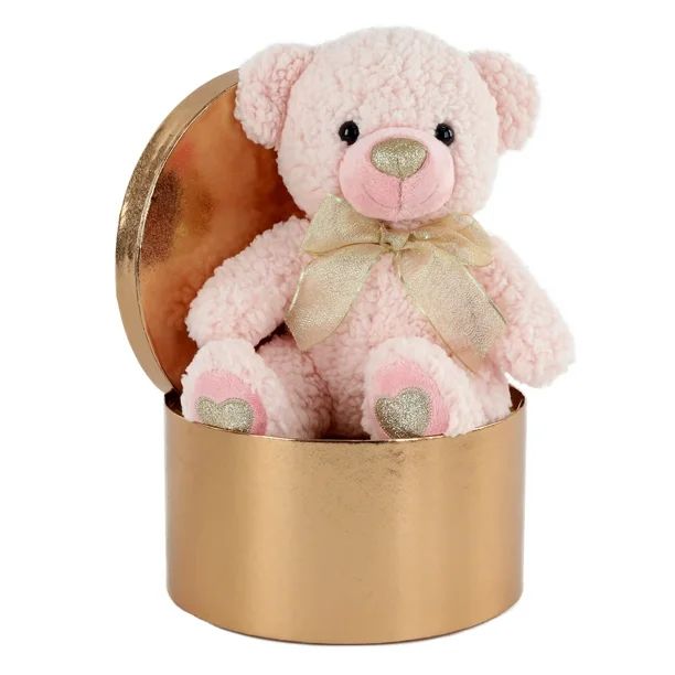 Way to Celebrate Valentine’s Day Plush Rose Scented Teddy Bear in Deluxe Gift Box, Pink - Walma... | Walmart (US)