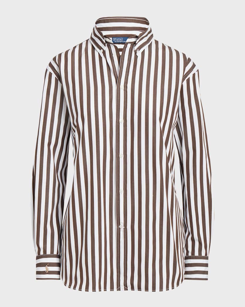 Relaxed-Fit Striped Cotton Shirt | Neiman Marcus