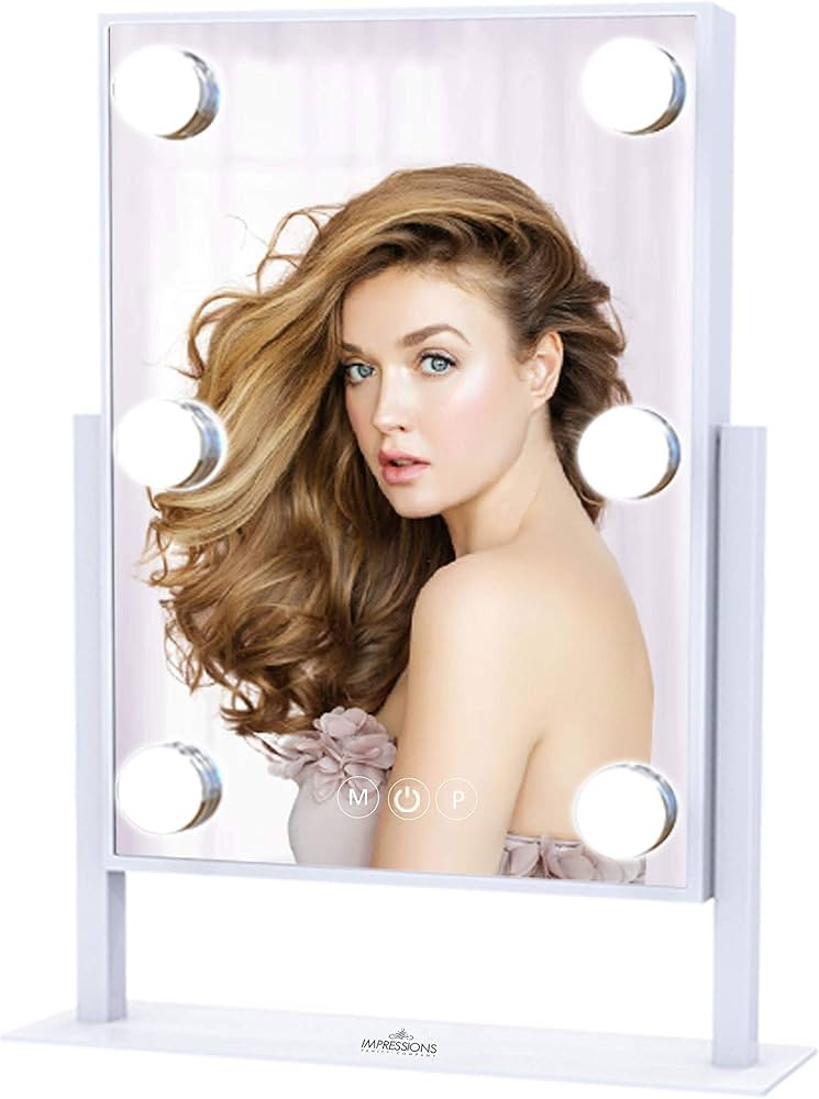 Impressions Vanity Hollywood Tri-Tone Makeup Mirror with 6 LED Bulbs, Vanity Dressing Mirror with... | Amazon (US)