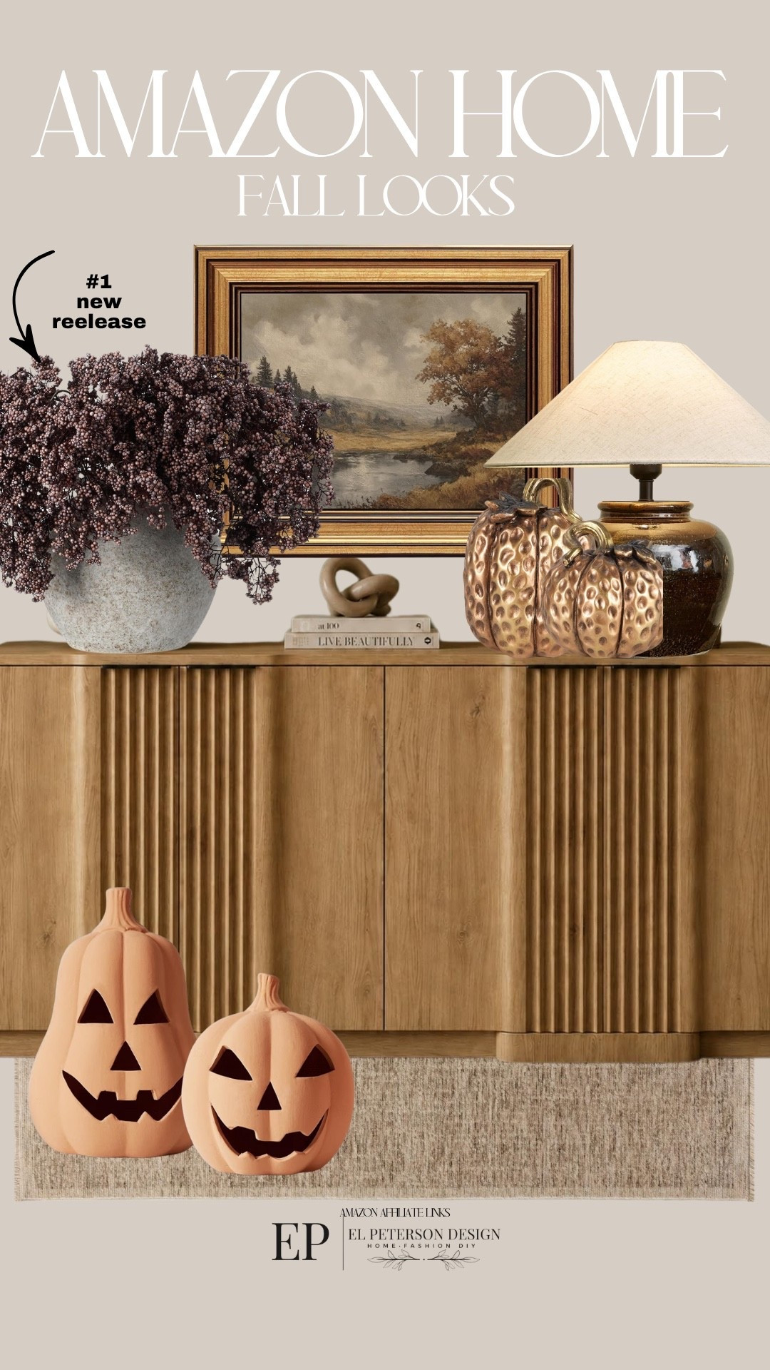 Amazon
Sideboard 
Table lamp
Jack o lantern
Stems
Artwork
Pumpkins

#LTKHome