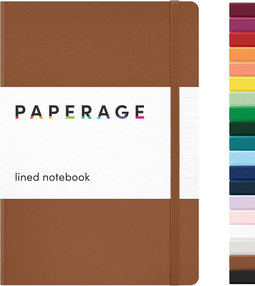 PAPERAGE Lined Journal Notebook, (Cognac), 160 Pages, Medium 5.6 in x 8 in - 100 GSM Thick Paper ... | Amazon (US)