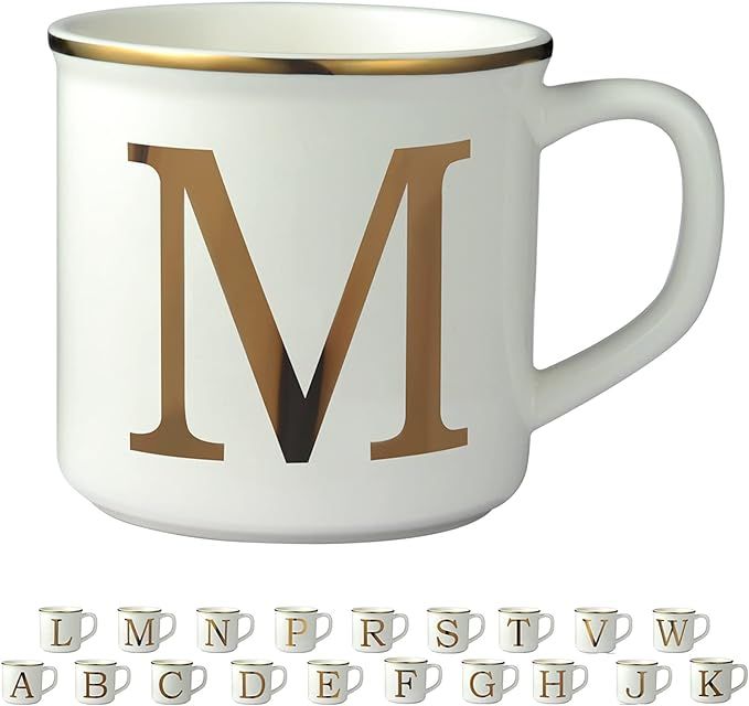 Miicol White Ceramic Coffee Mug, 16 oz Large Cup Monogramm Personalized- Gifts Mug with Man and W... | Amazon (US)