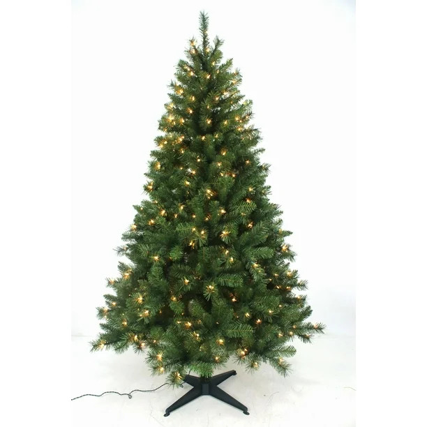 Holiday Time 6.5Ft Arlington Tree with 350 Clear Incandescent Mini Lights with Tree Top Connector... | Walmart (US)