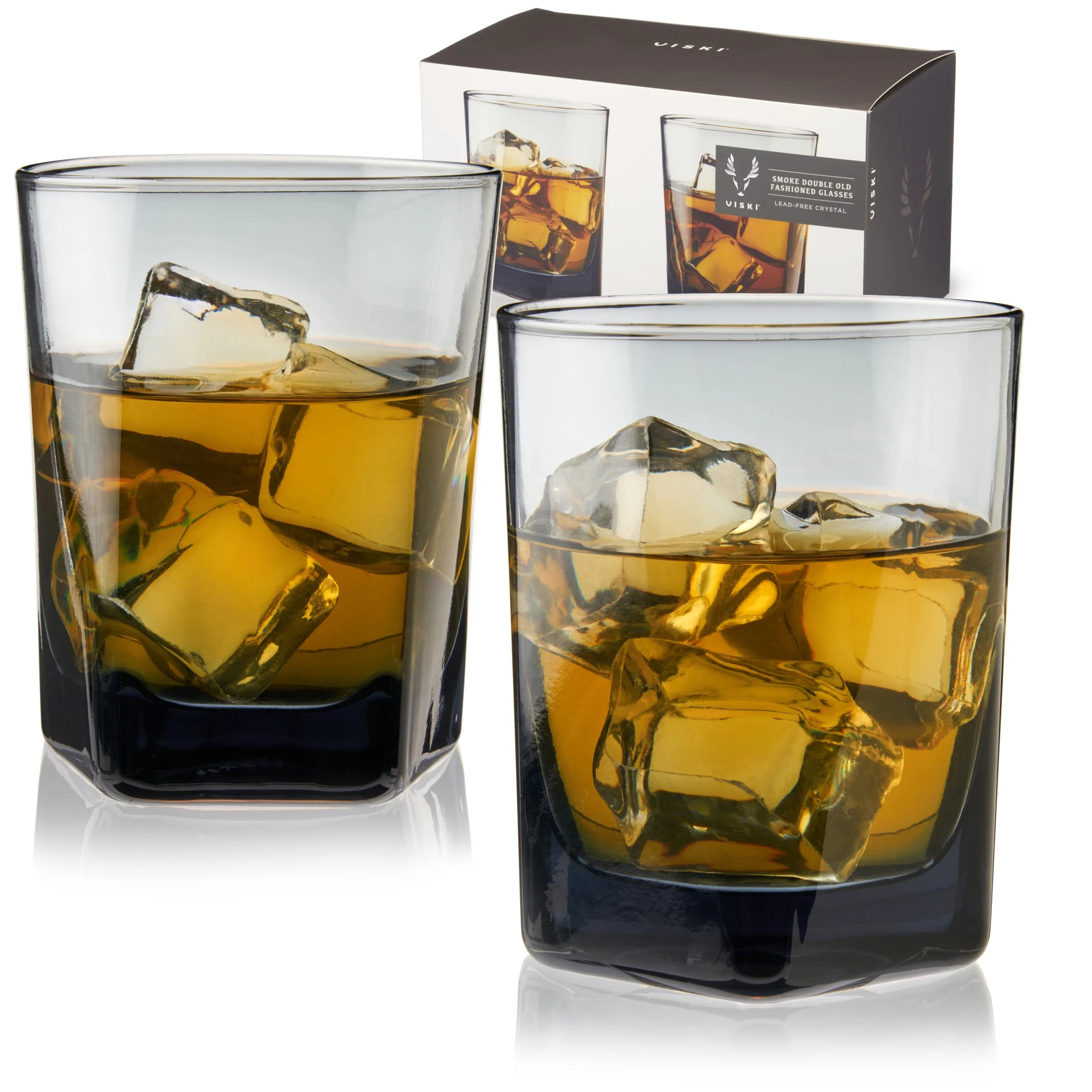 Viski Smoke Double Old Fashioned Glasses, Party Gifts for Men 10oz Set of 2 | Walmart (US)
