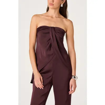 ASTR the Label Keona Strapless Twisted Front Top in Raisin at Nordstrom, Size X-Large | Nordstrom