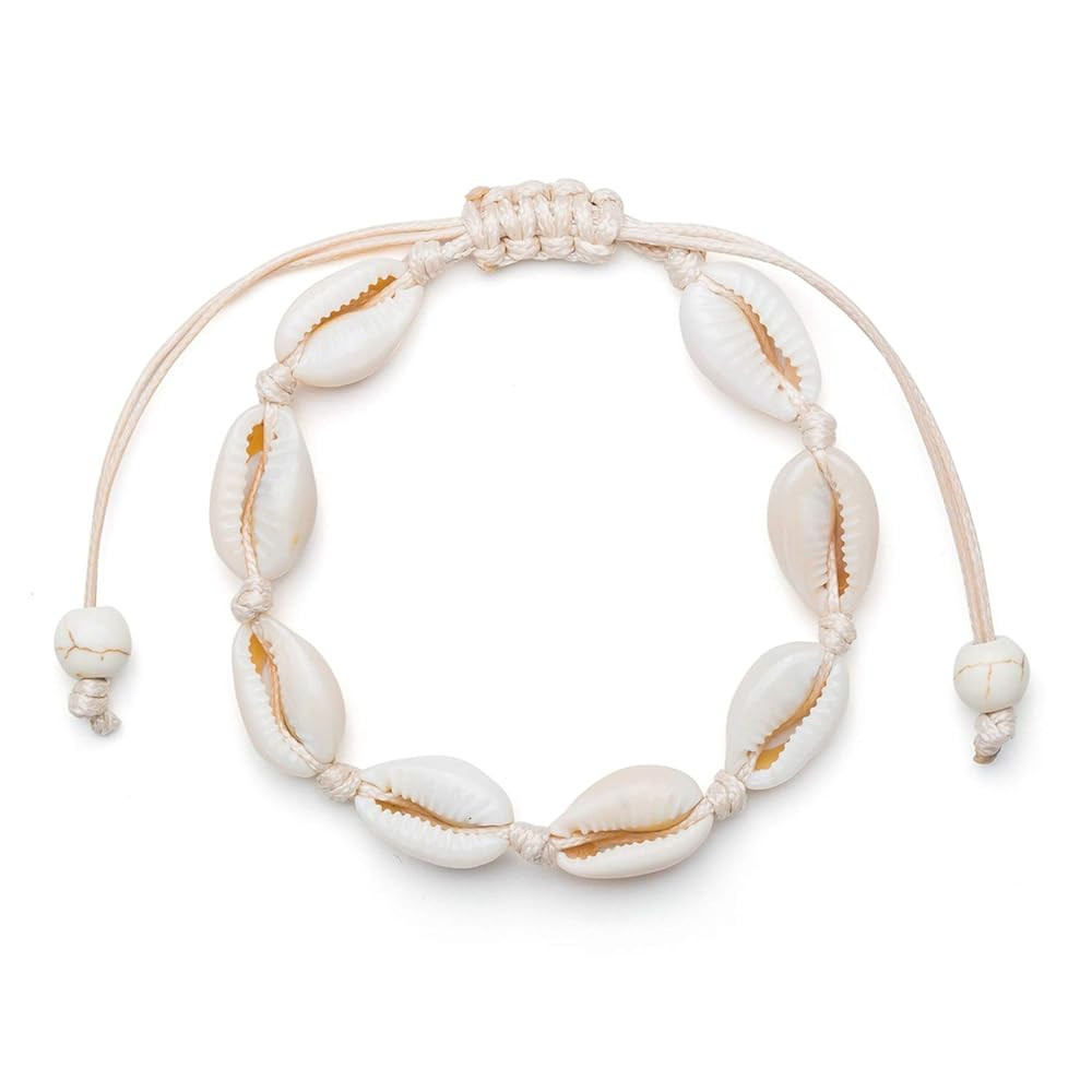 Fesciory Puka Shell Anklet for Women Summer Natural Cowrie Adjustable Ankle Bracelet, Handmade Bo... | Amazon (US)