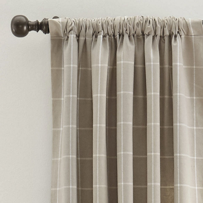 Jones Windowpane Drapery Panel - Ivory/Spa | Ballard Designs, Inc.