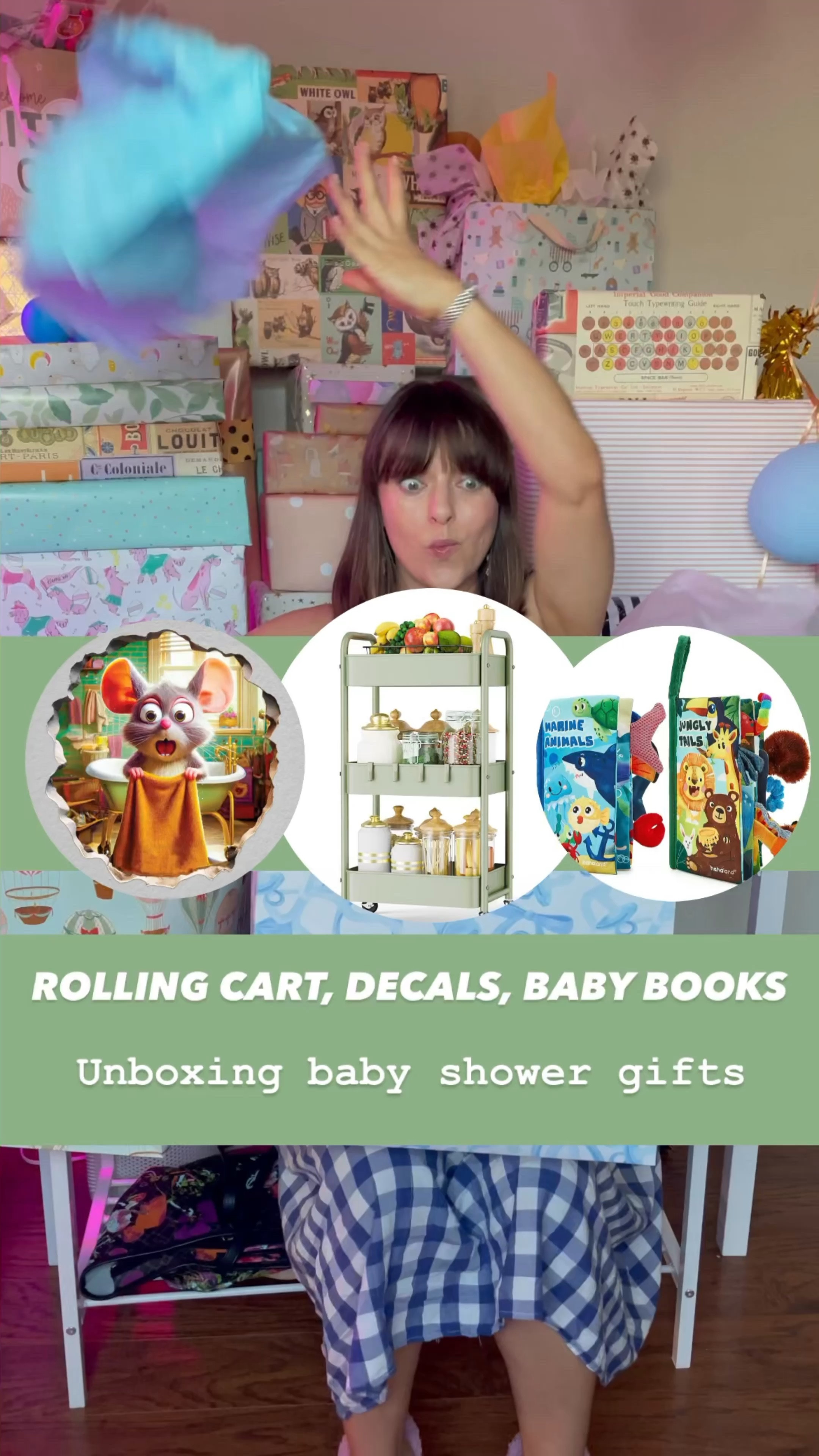 Some baby essentials including
1. Rolling cart
2. Wall Decals for library and bath
3. Tail baby sensory books
4. Bibs
5. The softest wash cloths 

#LTKFamily #LTKBaby #LTKFallSale