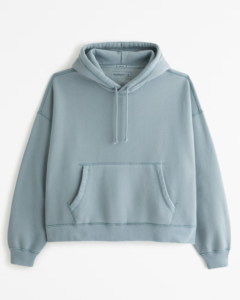 Boxy Cropped Popover Hoodie | Abercrombie & Fitch (US)