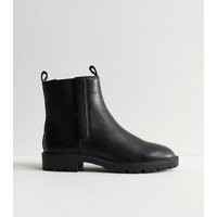Women's Black Leather Chelsea Boots New Look | New Look (UK)