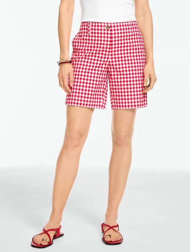 Relaxed Chino Shorts - Bellevue Gingham | Talbots