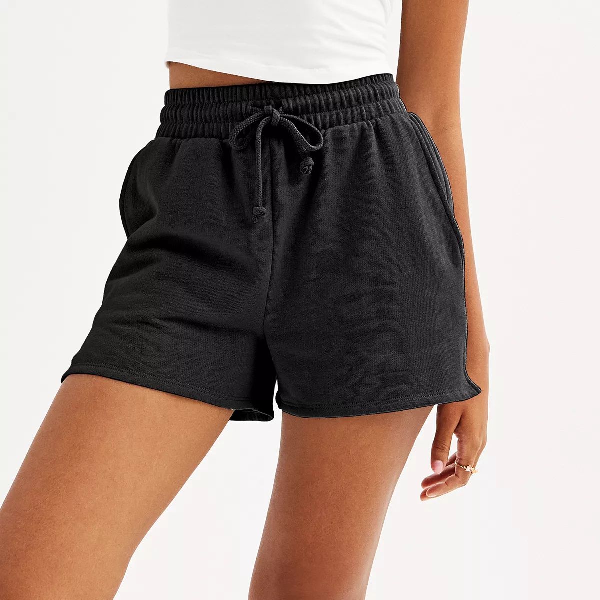Juniors' SO® Fleece Side Slit Shorts | Kohl's