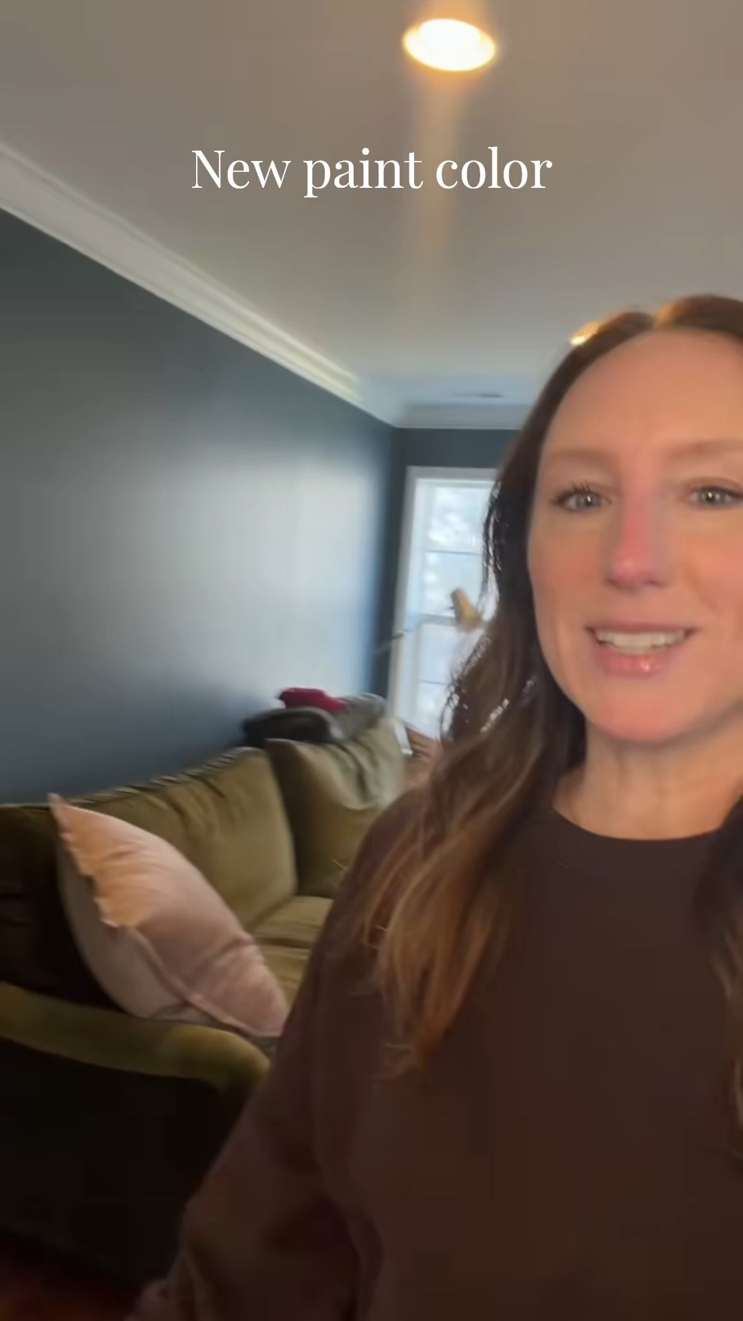 So happy with my paint color choice in our lounge! Now on to the fun part of updating the decor. #paint #interiorpaint #wallpaint #sherwinwilliams #moodybluepaint #navywalls #navypaint #homedesign #homestyling #interiordesign #needlepointnavy 

 #LTKHome