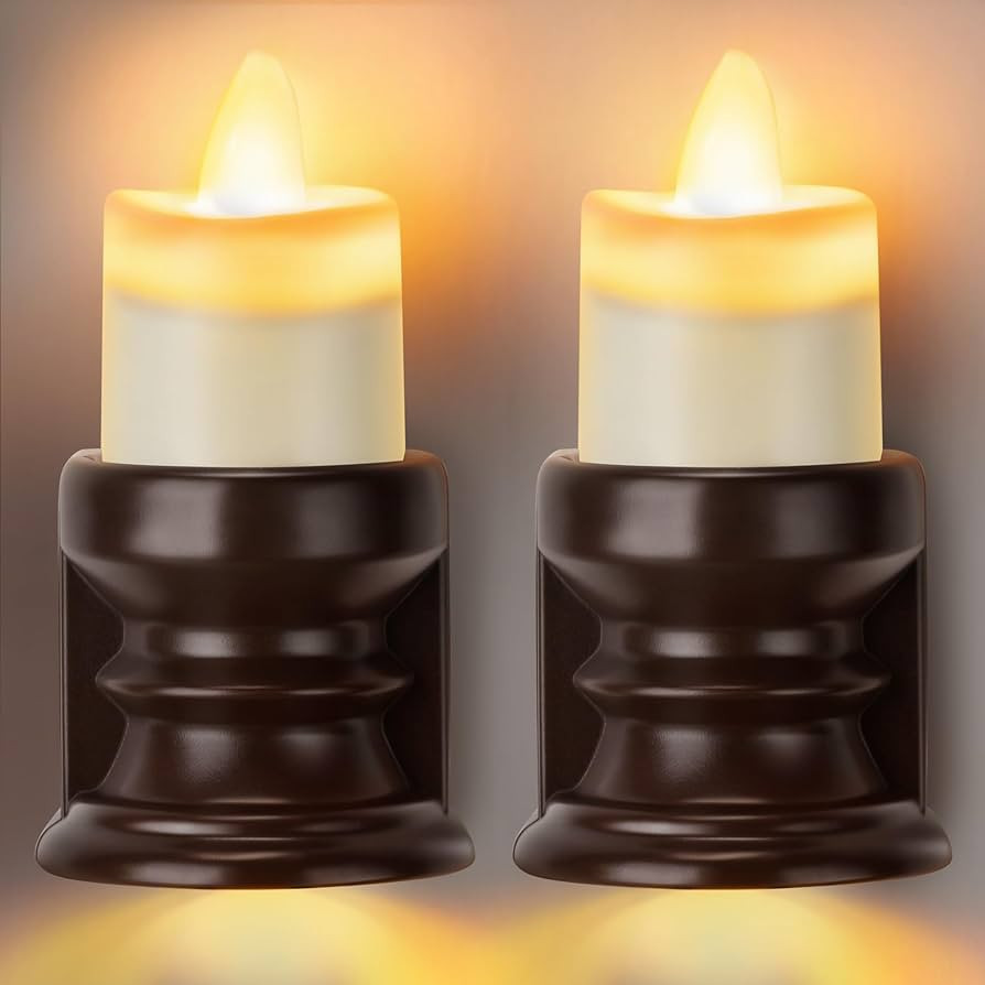 Meonum 2 Pcs Flameless Candle Night Light Plug into Wall, LED Motion Sensor Dusk to Dawn Nightlig... | Amazon (US)