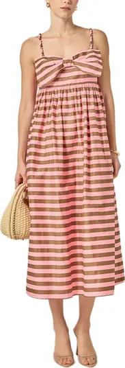 Stripe Bow Front Cotton Maxi Sundress | Nordstrom