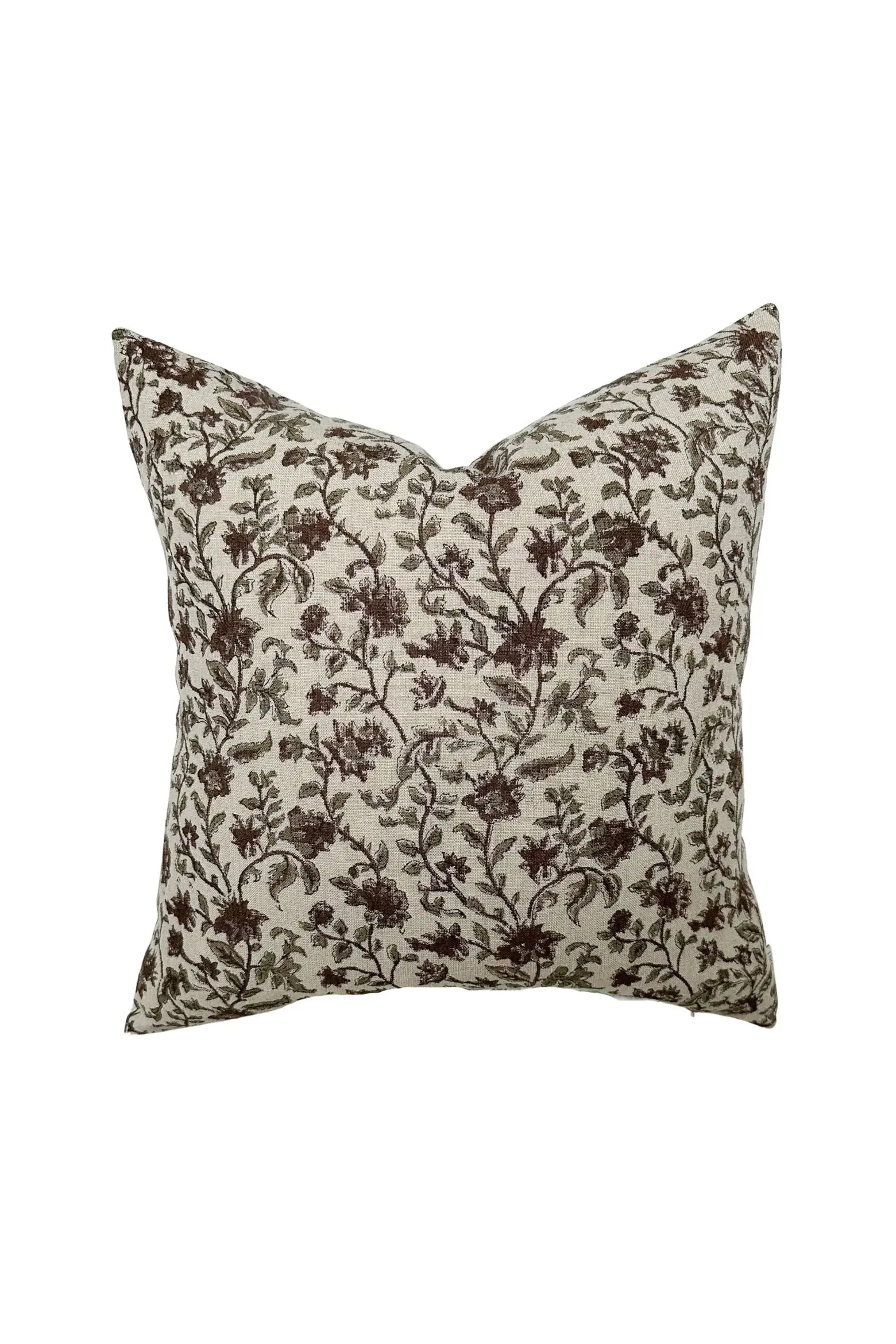 Linen & James Bridgitt Deep Rose & Sage Floral Pillow Cover | Nordstrom | Nordstrom