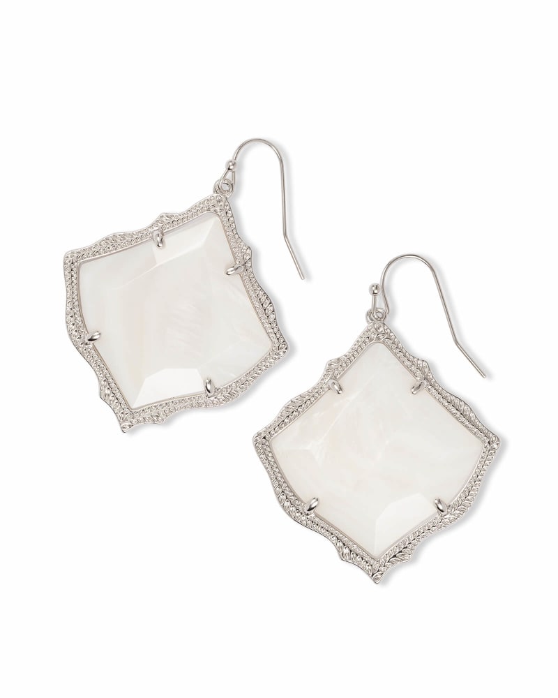 Kirsten Silver Drop Earrings in White Pearl | Kendra Scott