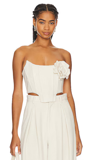 Bustier With Rose in Milk White | Revolve Clothing (Global)