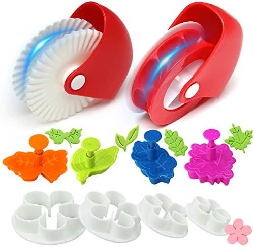 Miirr Pastry Wheel Decorator and Cutter Set, Cake Leaves Baking Pie Crust Cutters, Cookie Presses Ro | Amazon (US)