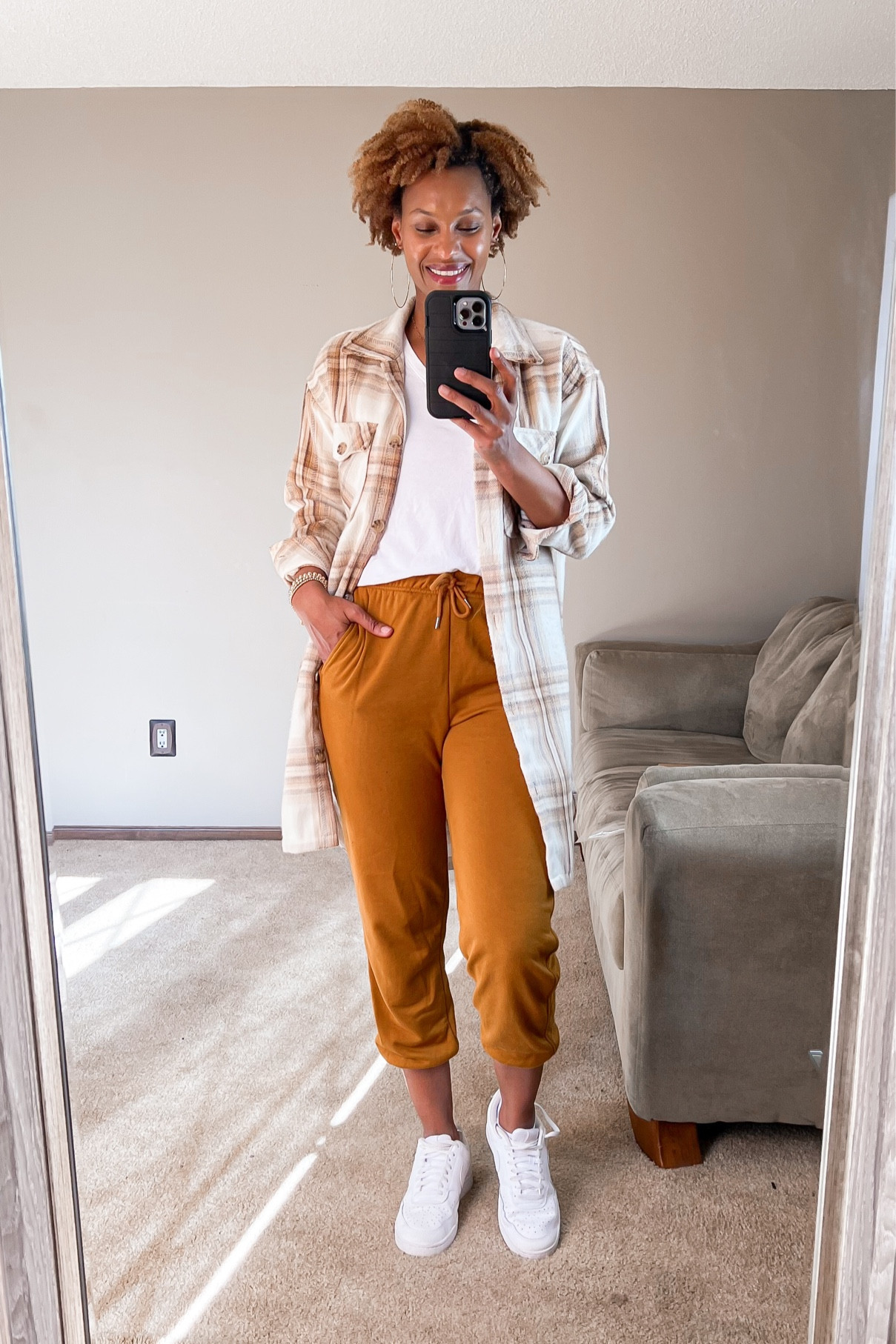Long length shacket and joggers are an easy and comfortable travel outfit or for running errands.

#LTKstyletip #LTKover40 #LTKtravel