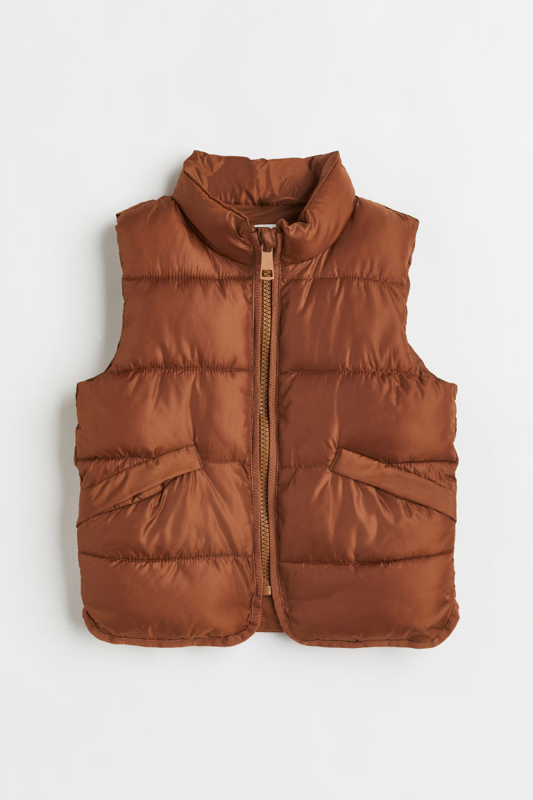 H & M - Water-repellent Puffer Vest - Beige | H&M (US + CA)