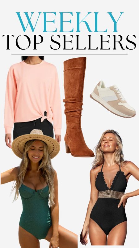 weekly top sellers, cupshe, time and tru, slouch boots, boots, knee high boots, one piece swimsuit, swimsuit, underwire swim, swim, sneaker, workout shoes, halter one piece, halter swimsuit, athleisure, long sleeve top, workout top, workout long sleeve

#LTKswim #LTKstyletip #LTKfindsunder50