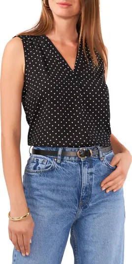 Polka Dot Sleeveless Blouse | Nordstrom