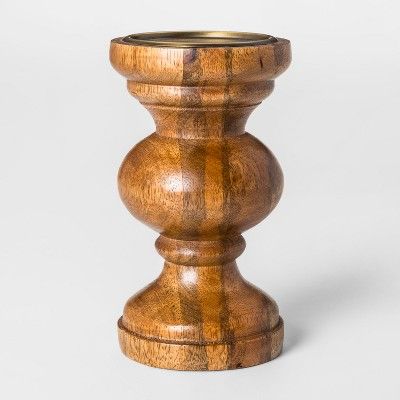 Pillar Candle Holder Large - Wood - Threshold™ | Target