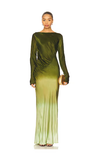 Fluid Drape Maxi Dress in Olive Merage | Revolve Clothing (Global)