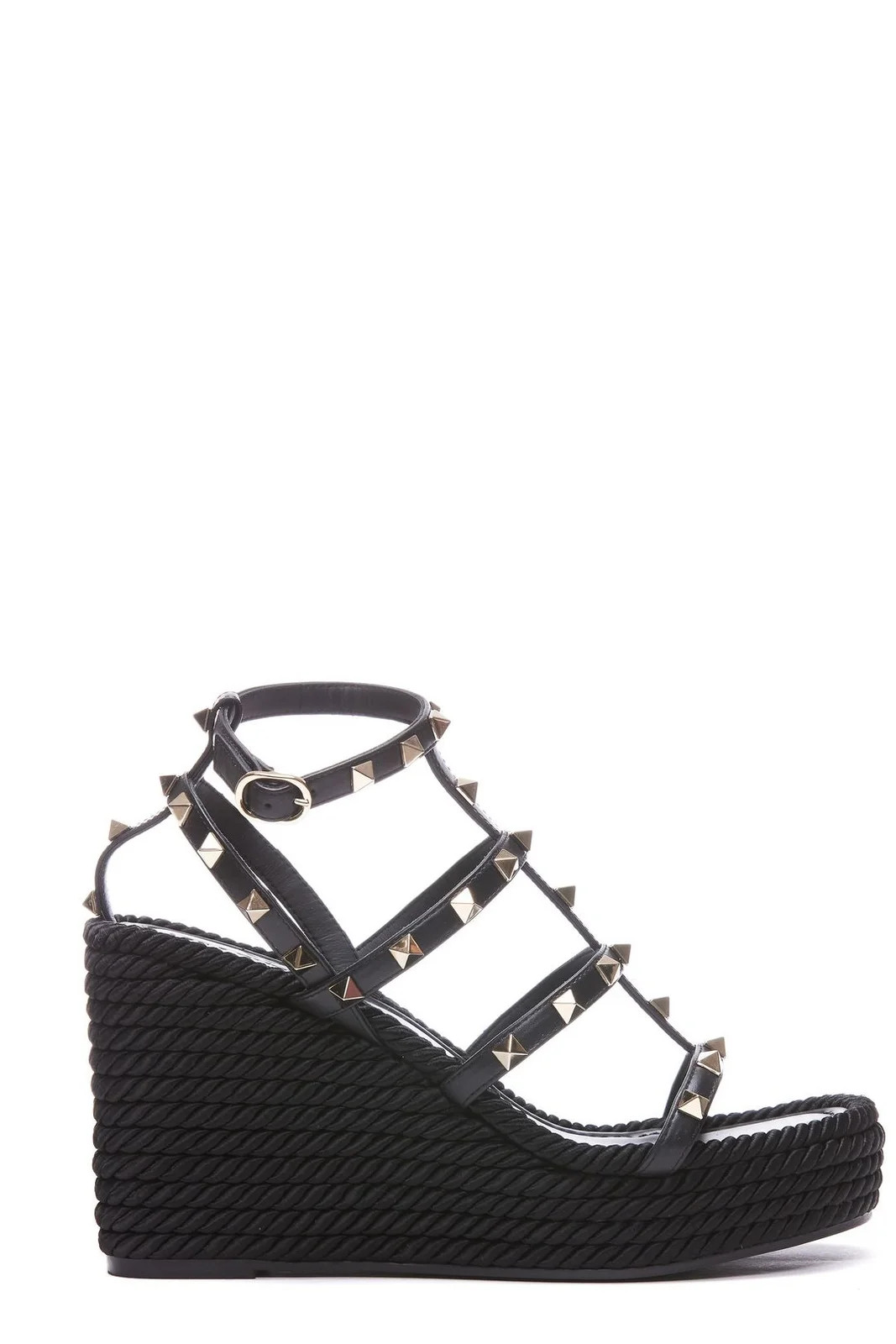 Valentino Garavani Rockstud Open Toe Wedge Sandals | Cettire Global