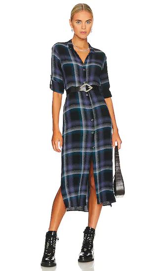 Duster Shirt Dress in Teal & Violet Plaid | Revolve Clothing (Global)