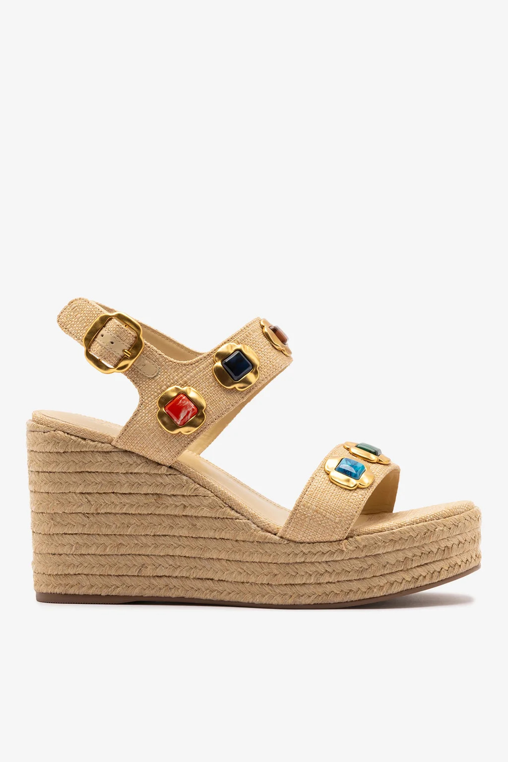 Milan Gioiello Espadrille In Beige Raffia | Larroude