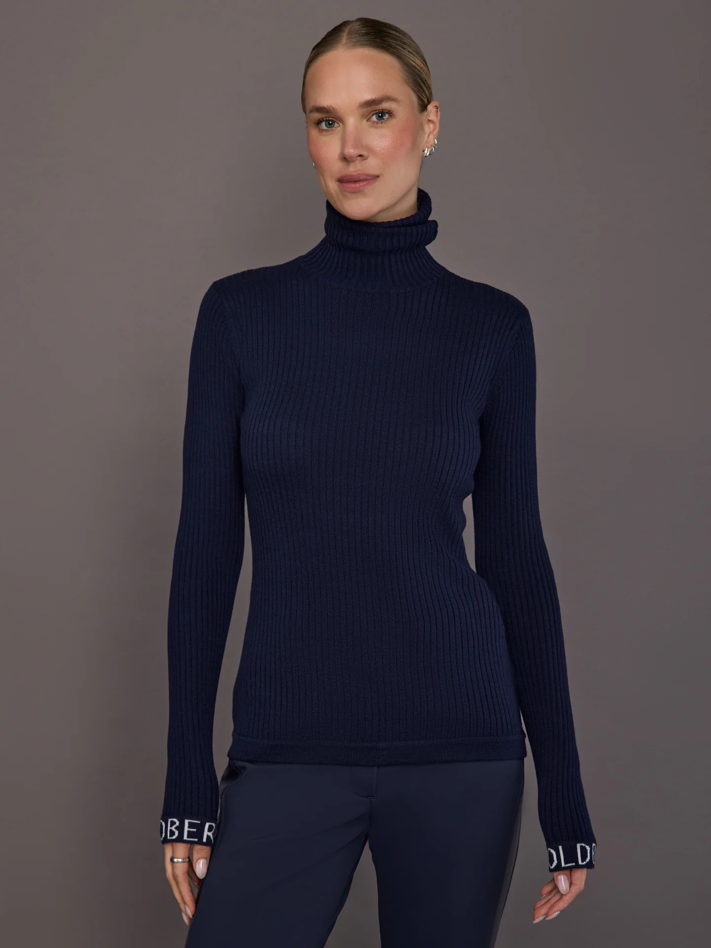 Goldbergh Mira Long Sleeve Knit Sweater - Navy - Size XL | Carbon38