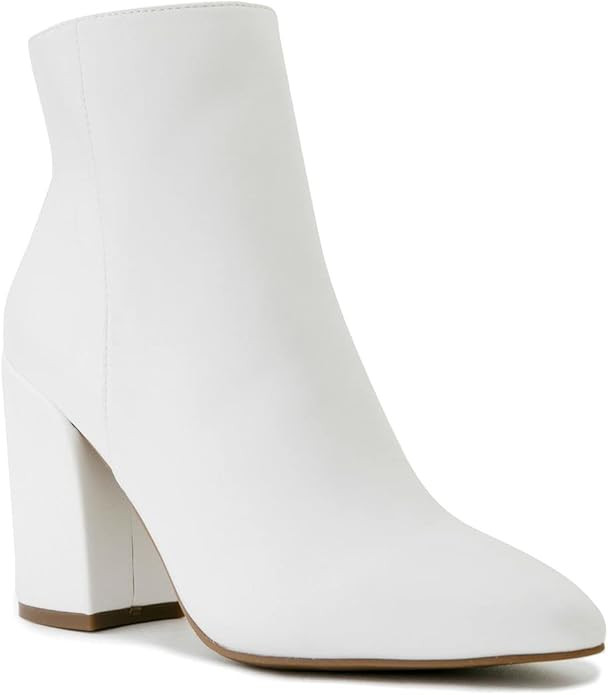 LONDON FOG Womens Evon Winter Ankle Bootie Block Heeled Ankle Boot | Amazon (US)