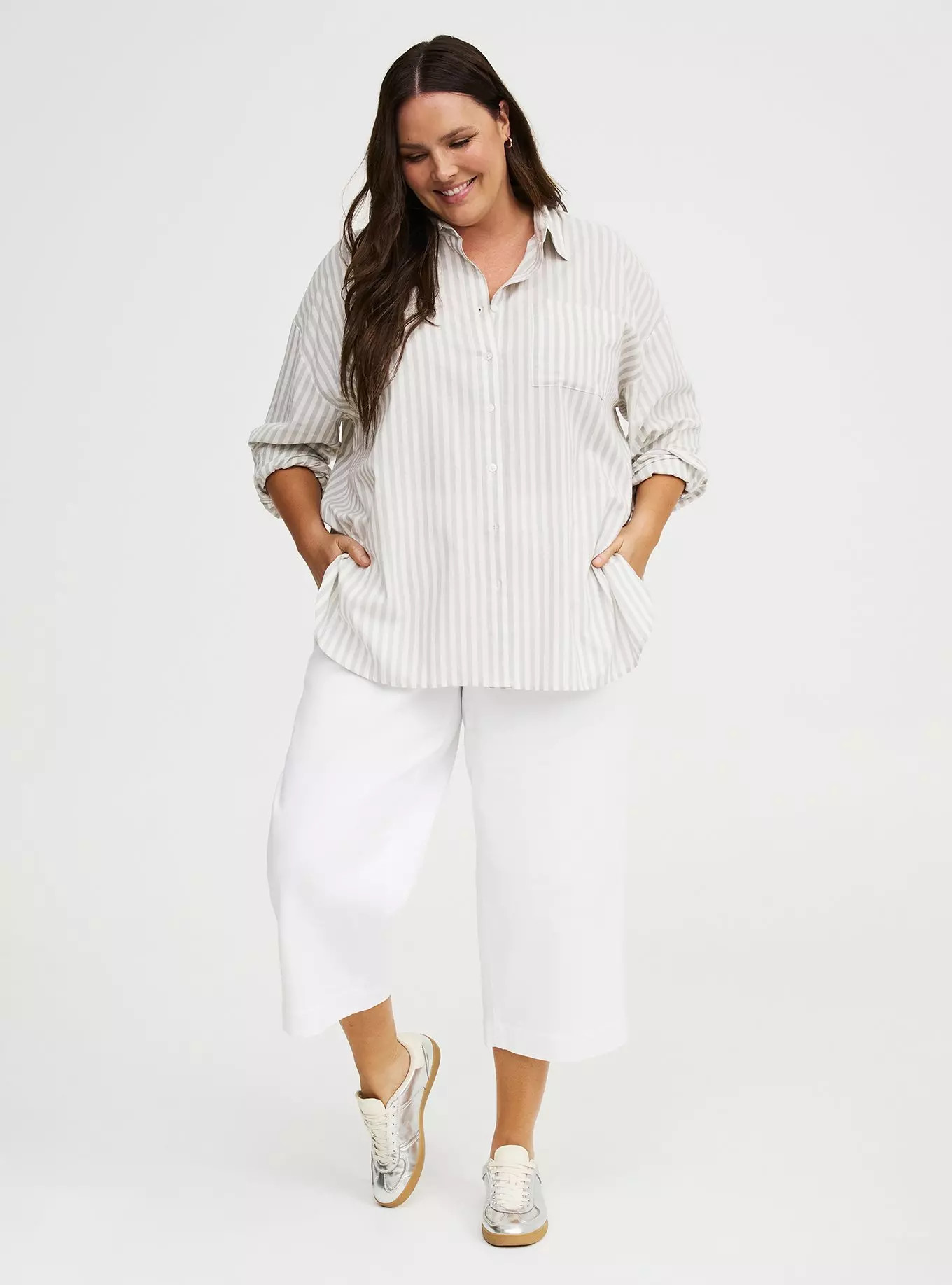Drop-Shoulder Button-Down Shirt | Torrid (US & Canada)