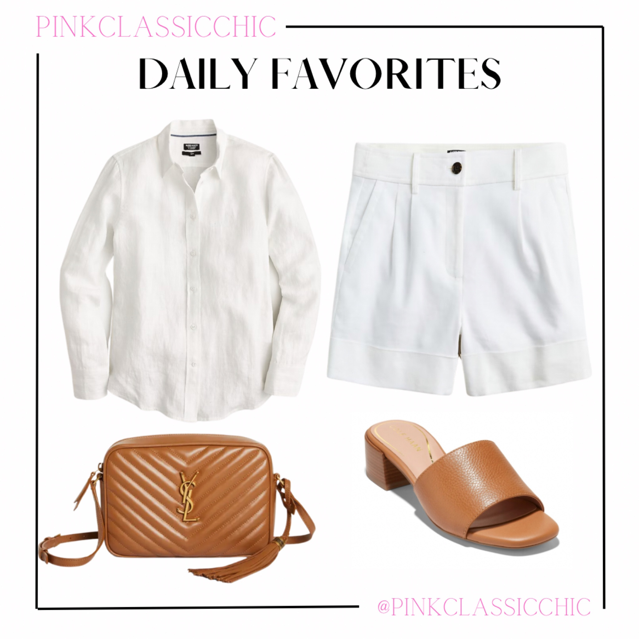 Linen shorts, shorts, button down shirt, saint laurent bag, Stuart weitzman, spring outfit, Easter outfit, spring styles 

#LTKsalealert #LTKunder100 #LTKunder50