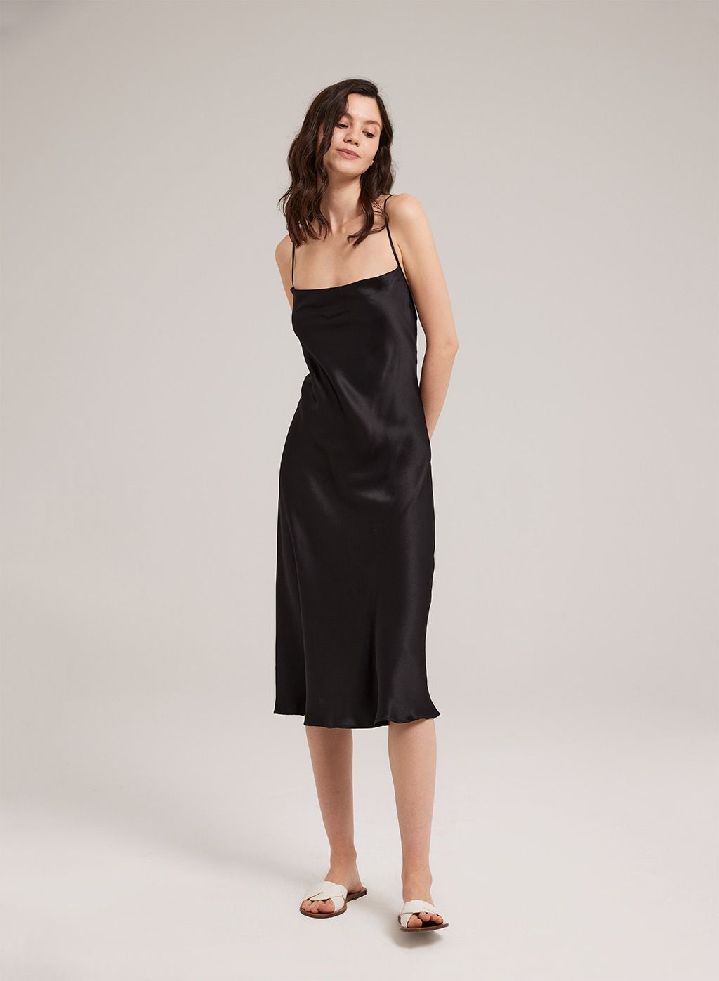Silk Satin Slip Midi Dress | NAP Loungewear