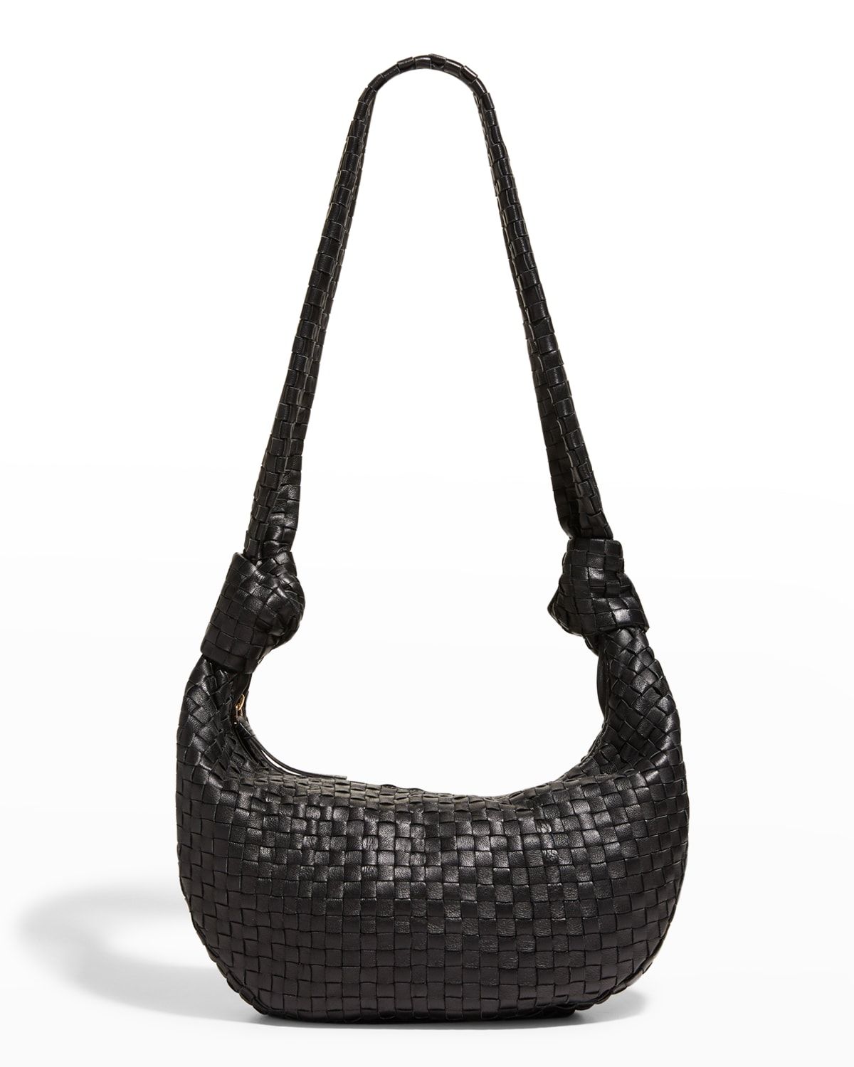 Dalary Zip Woven Leather Shoulder Bag | Neiman Marcus