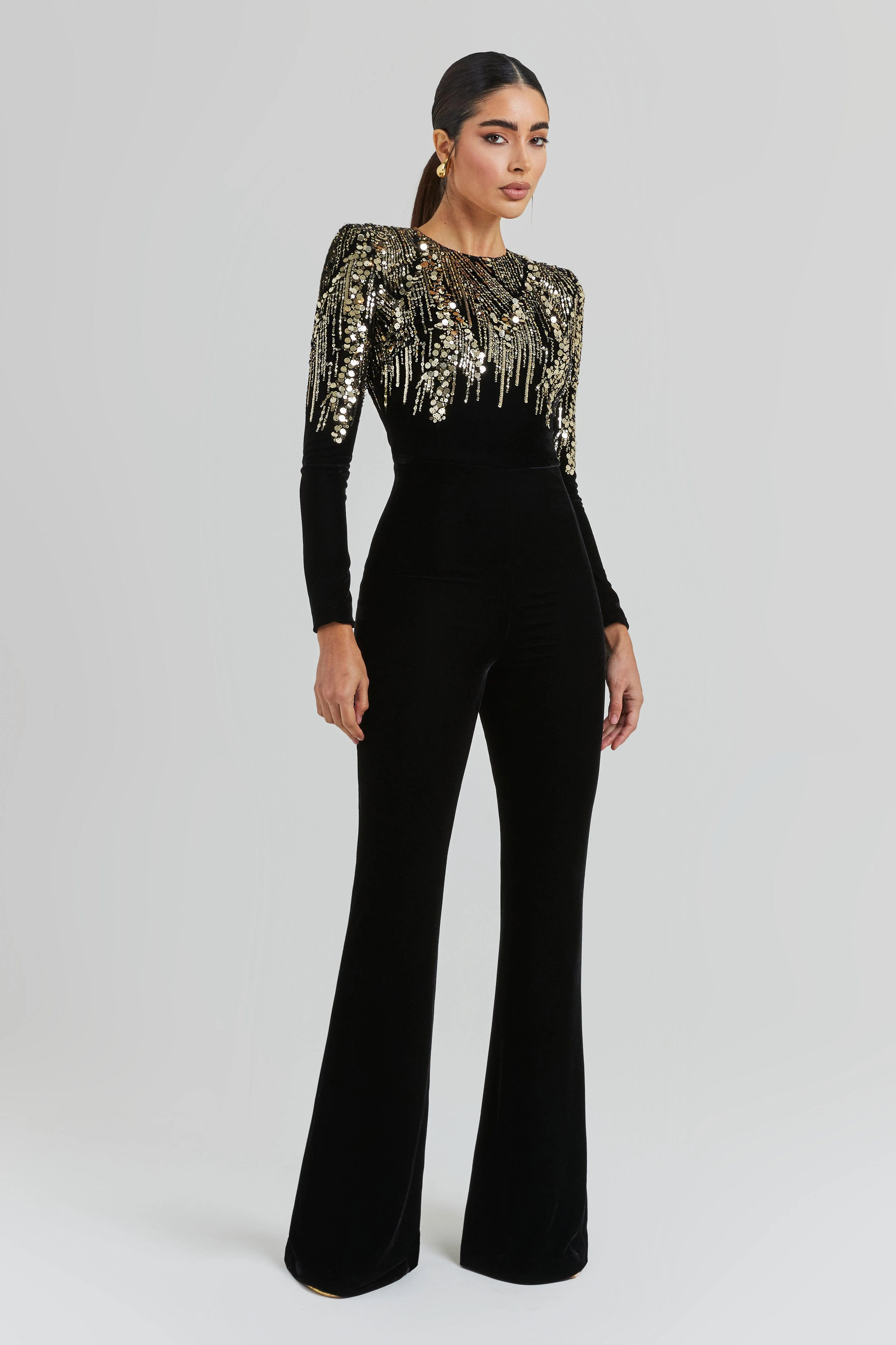 KATARINA Black Jumpsuit | NADINE MERABI | Nadine Merabi