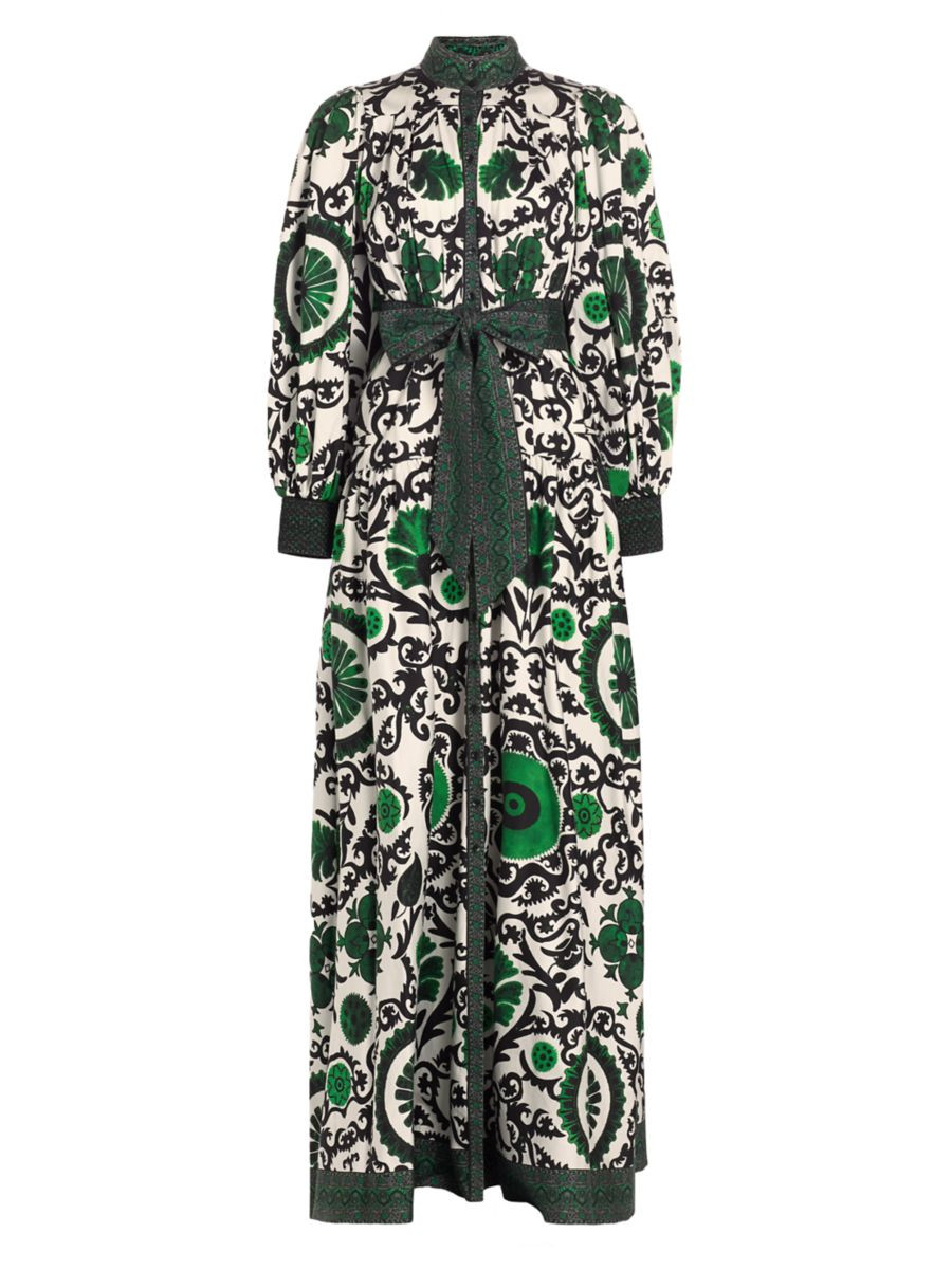 Shop Alice + Olivia Cora Belted Stretch Cotton Shirtdress | Saks Fifth Avenue | Saks Fifth Avenue