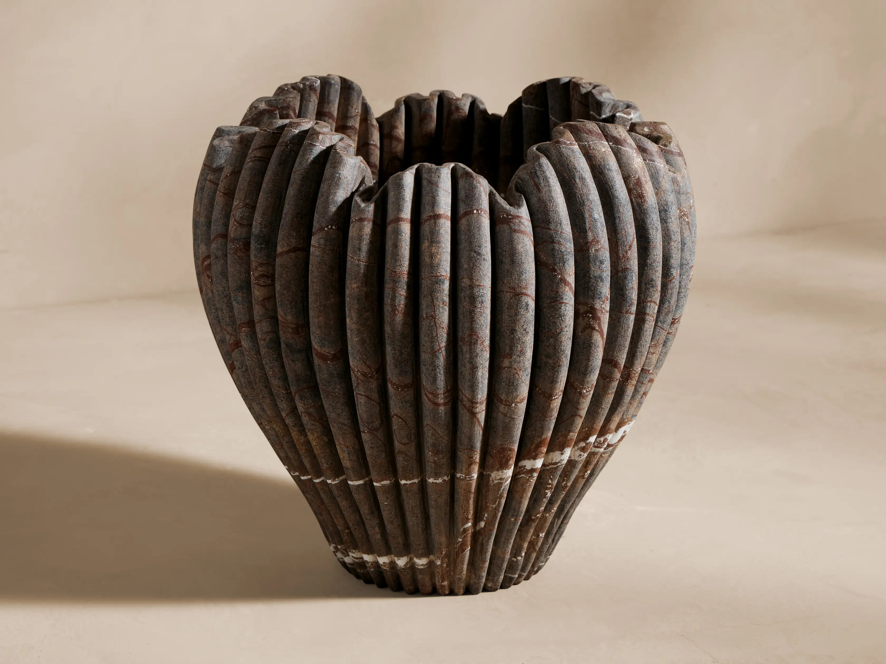 Edel Wide Ruffle Vase | Arhaus