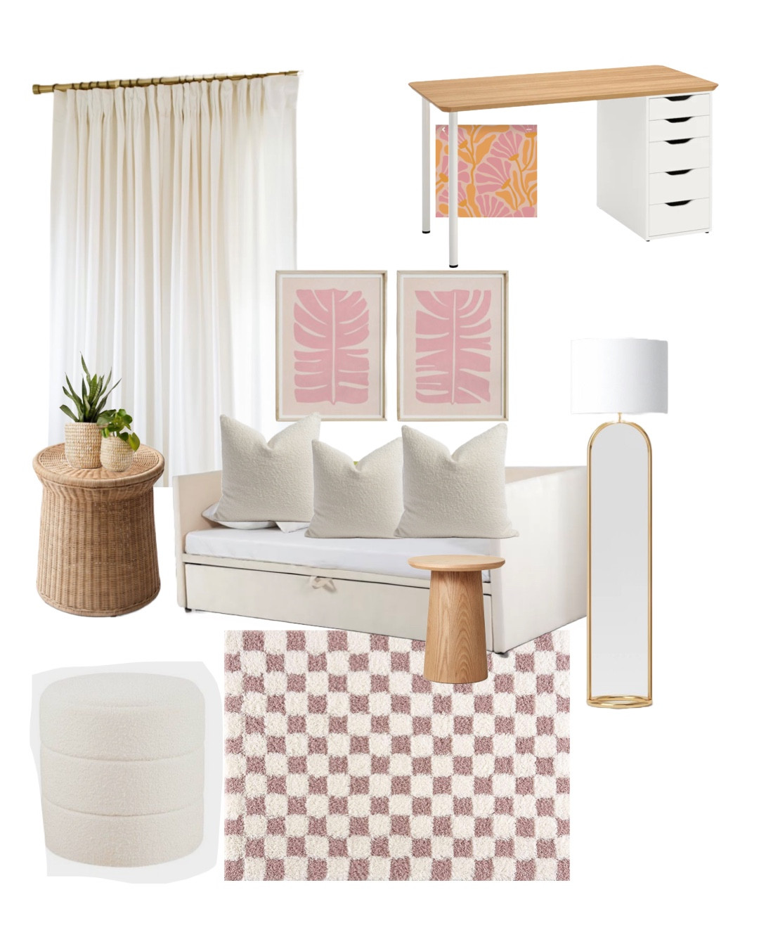 The Inspo vs the finished look! I redid my whole office/guest room and my goodness my favorite piece in my office Has to be this #Amazon bought trundle/daybed. These mattresses are also AMAZING. Check them out! 