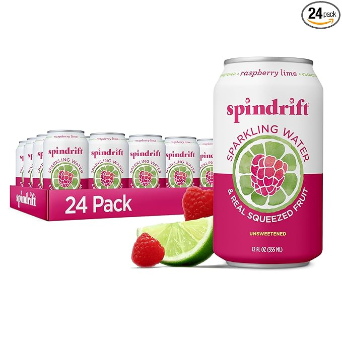 Spindrift Sparkling Water, Raspberry Lime Flavored, Made with Real Squeezed Fruit, Only 9 Calorie... | Amazon (US)