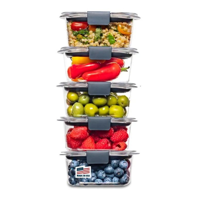 Rubbermaid Brilliance Tritan Food Storage Set of 5 Clear Containers, 1.3 Cup | Walmart (US)