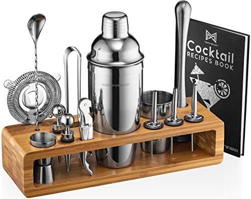 Mixology Bartender Kit: 23-Piece Bar Set Cocktail Shaker Set with Stylish Bamboo Stand | Perfect ... | Amazon (US)