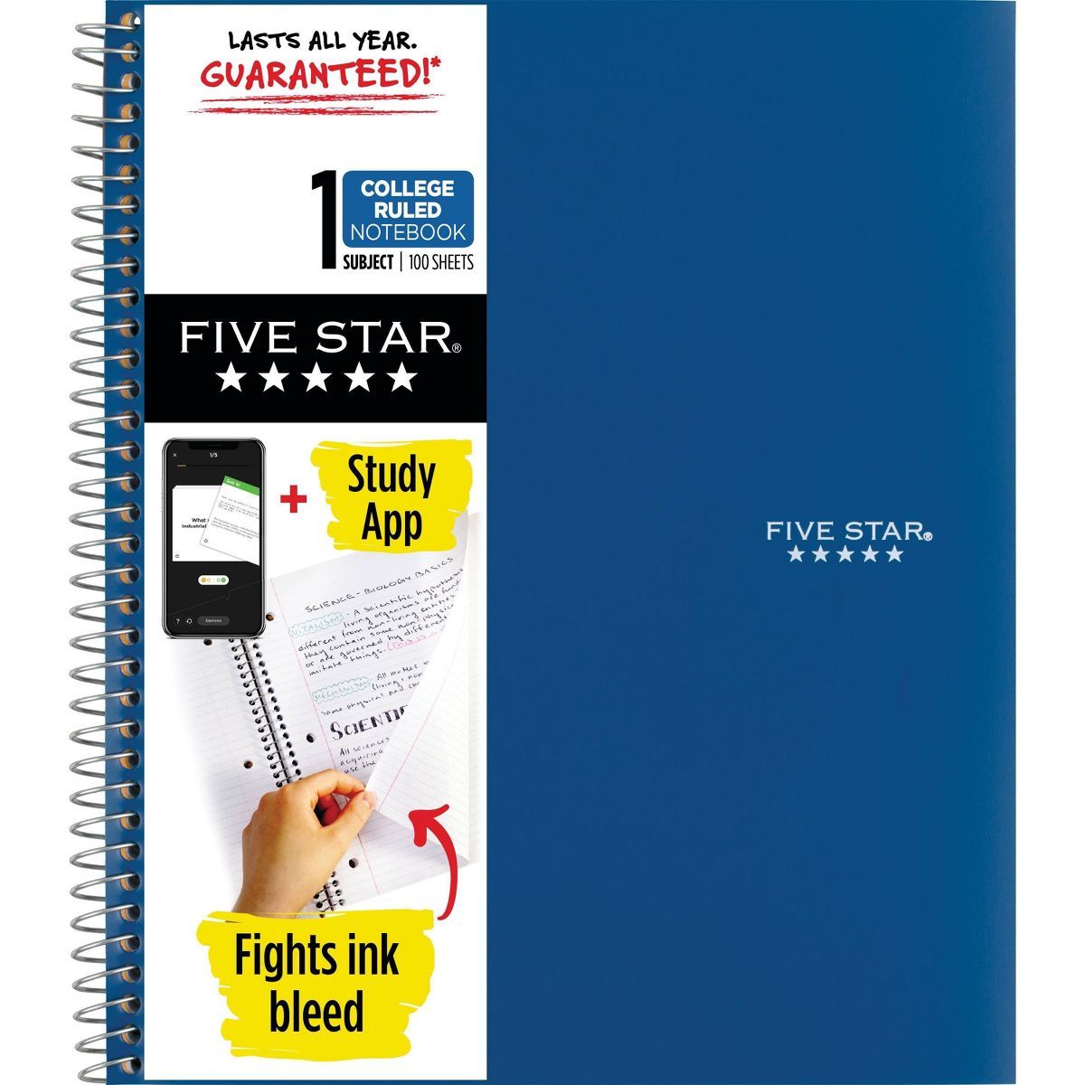 Five Star 1 Subject College Ruled Spiral Notebook (Colors May Vary) | Target
